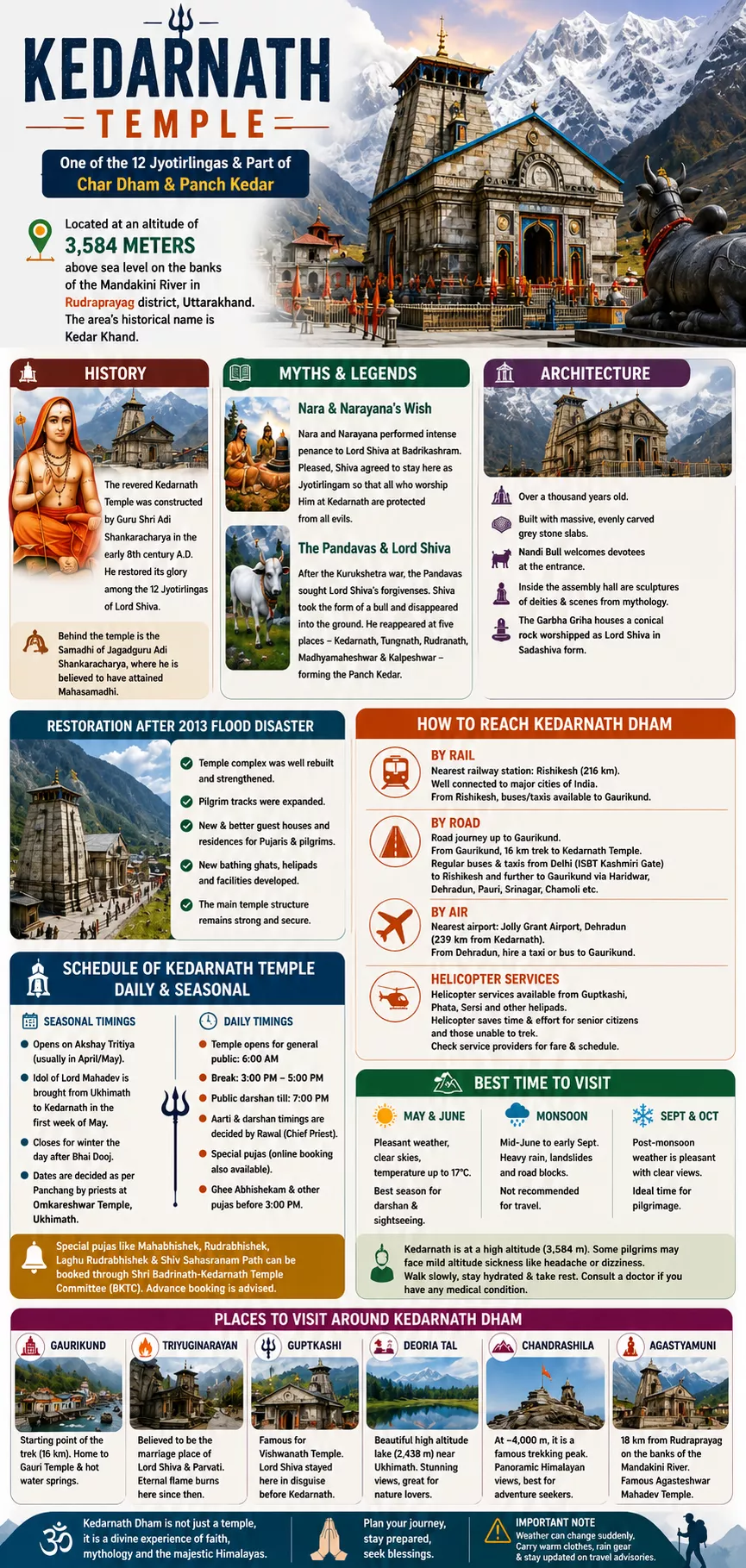 Kedarnath Temple Infographic